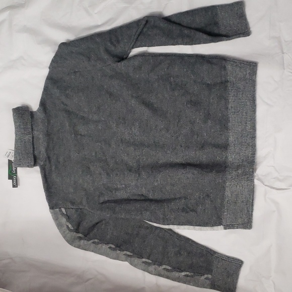 NWT Paisley & Gray TRICOLOR CABLE TURTLENECK Size M- TRI GREY - Picture 6 of 9